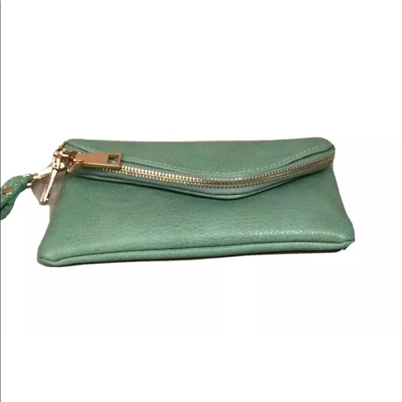 Urban Expressions Turquoise Clutch Crossbody Handbag - Picture 6 of 11